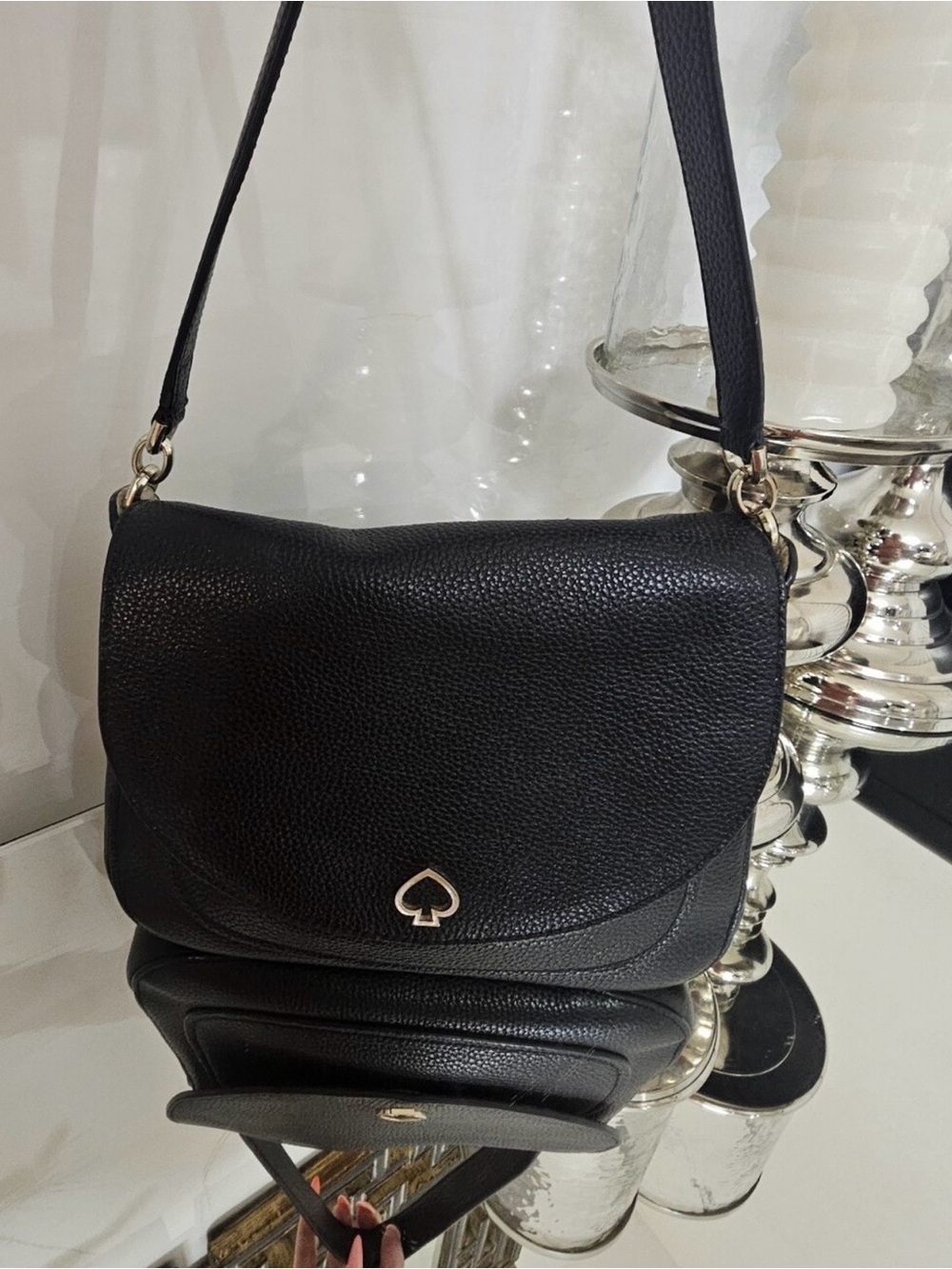 kate spade Black Pebbled Leather Shoulder Bag